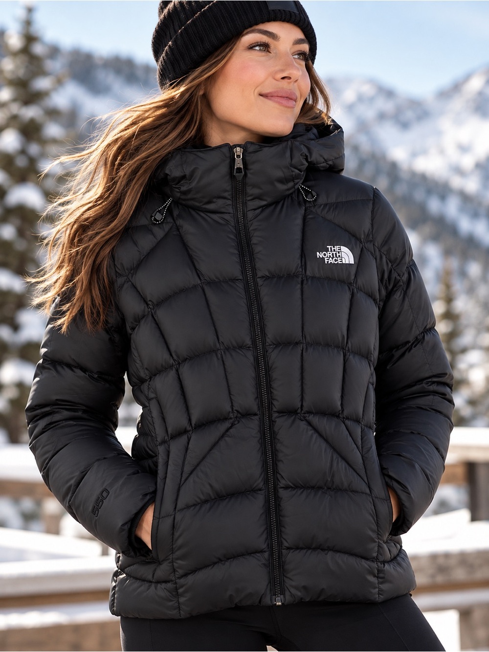 The North Face Destiny 550 Fill Down Hooded Ski Puffer Jacket Black L gorpcore